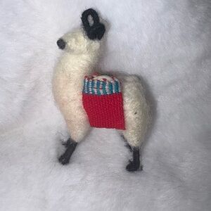 Vintage Handcrafted  little adorable Llama Wool ornament with intricate details
